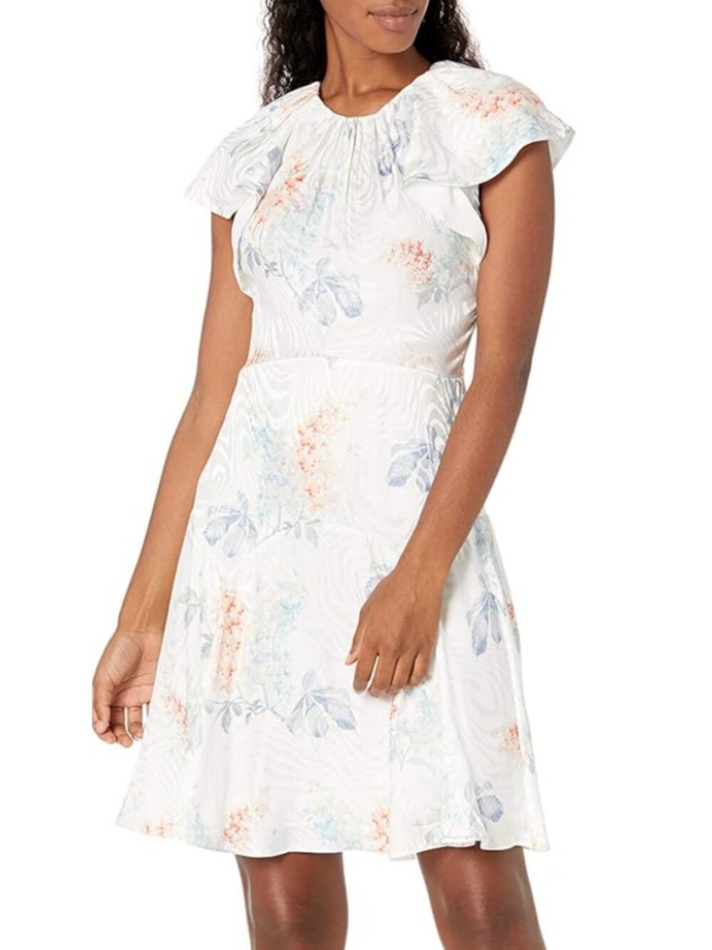 NWT Rebecca Taylor Hydrangea Floral in Snow Combo Silk Blend Short Dress 8 $395
